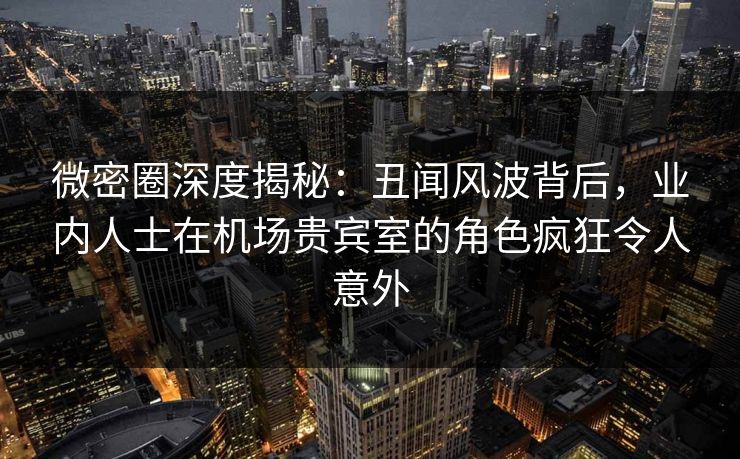 微密圈深度揭秘：丑闻风波背后，业内人士在机场贵宾室的角色疯狂令人意外