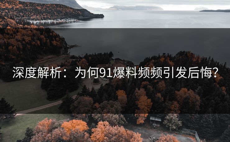 深度解析:为何91爆料频频引发后悔?